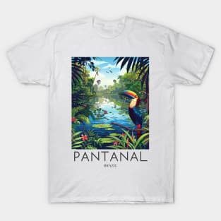 A Pop Art Travel Print of Pantanal - Brazil T-Shirt